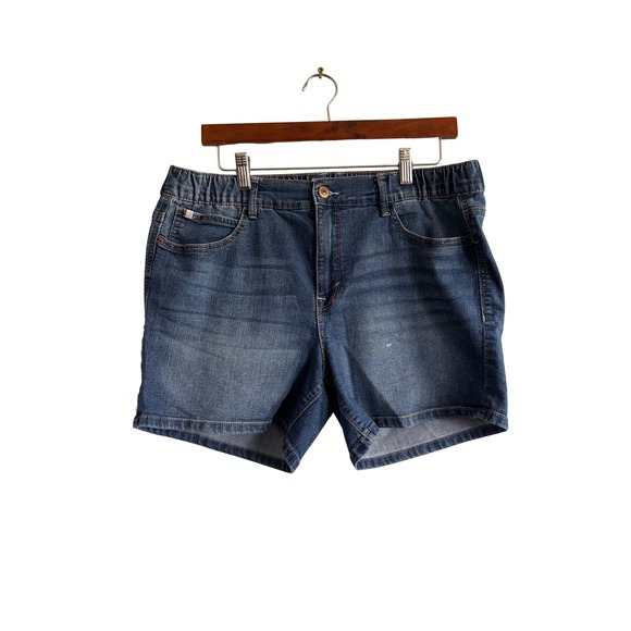 Curve Appeal Pants - Curve Appeal Womens Denim Shorts Medium Wash Elastic Back Waist Size 12/31